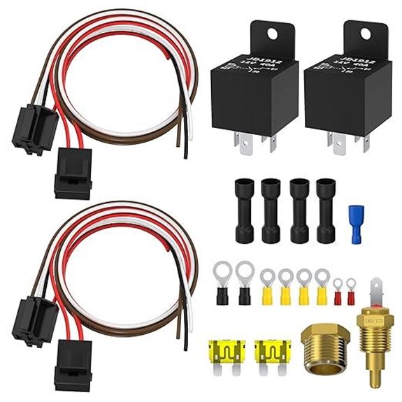 Joinfworld Dual Electric Fan Relay Kit for Car