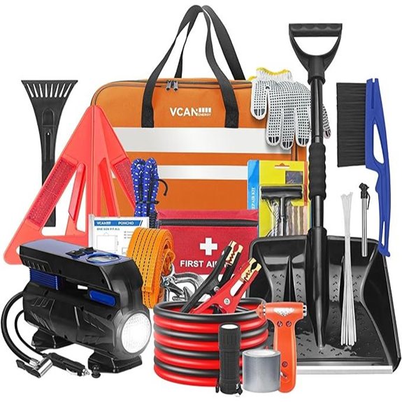 Emergency Car Kit with Air Compressor and Safety Tools