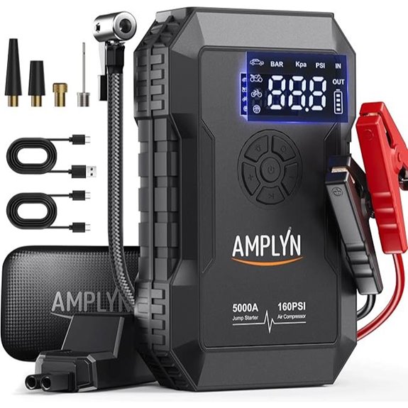 Portable Car Jump Starter with Air Compressor and Fast Charging