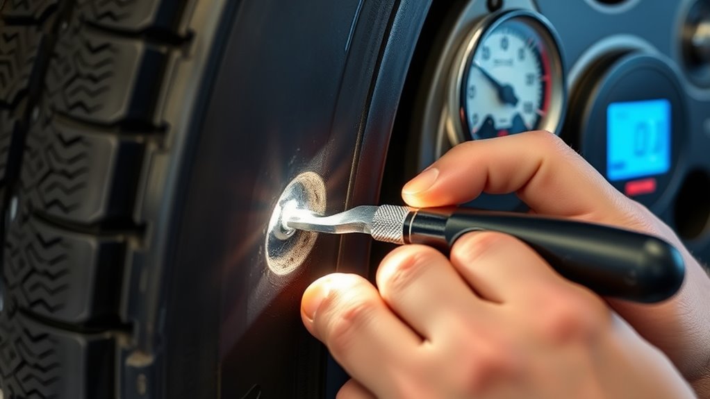 check tire pressure and leaks