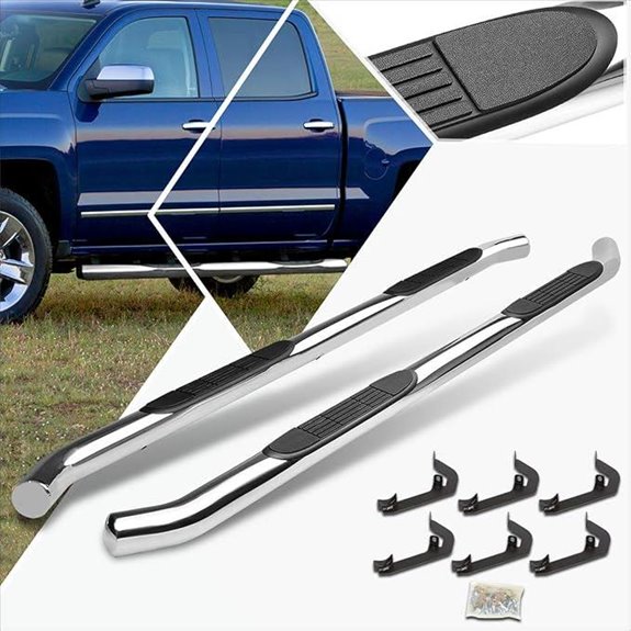 Chrome Stainless Nerf Bars for Silverado Sierra Pair