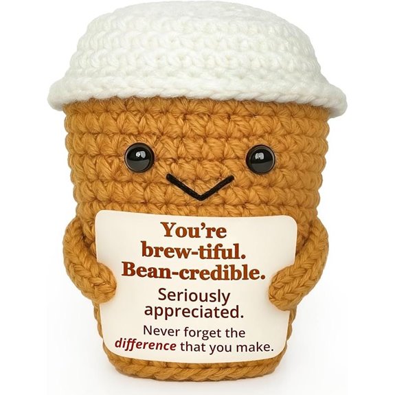 Coffee Lover Gifts for Women Thank You Crochet