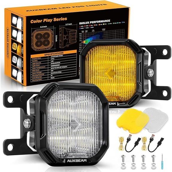 Auxbeam Color Play 3 LED Fog Lights (Pair)