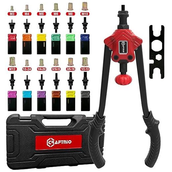 Rivet Nut Tool Kit with Mandrels and Assortment