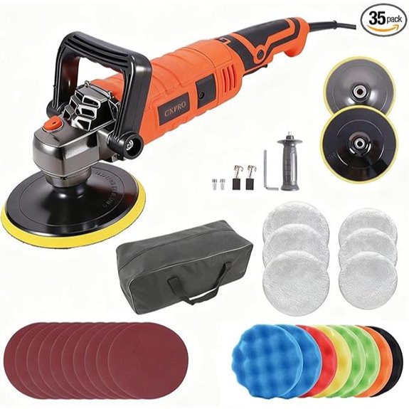 35pcs Rotary Polisher Kit with 6/7 Inch Pads
