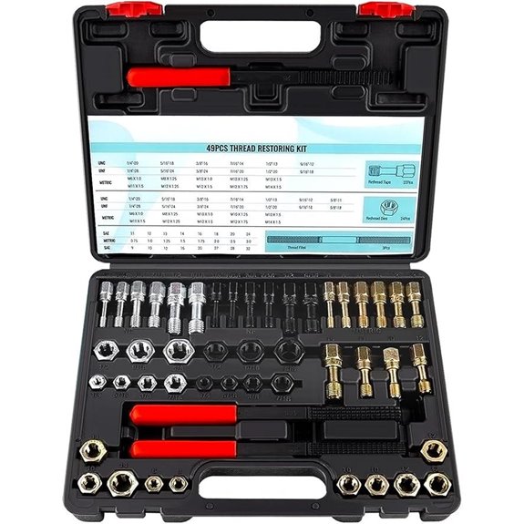 49-Piece Thread Repair Kit with Taps Dies Files