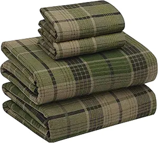 RUVANTI Flannel Queen Sheets 100% Cotton 4-Piece