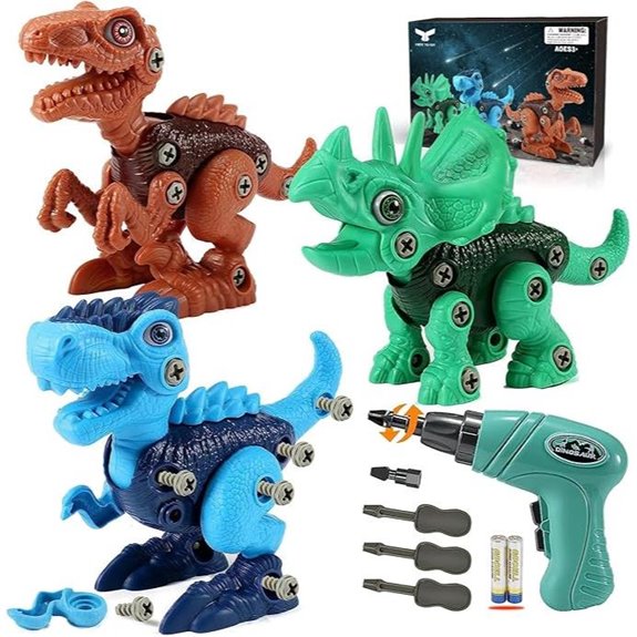 Dinosaur STEM Toys for Kids with Electric Drill