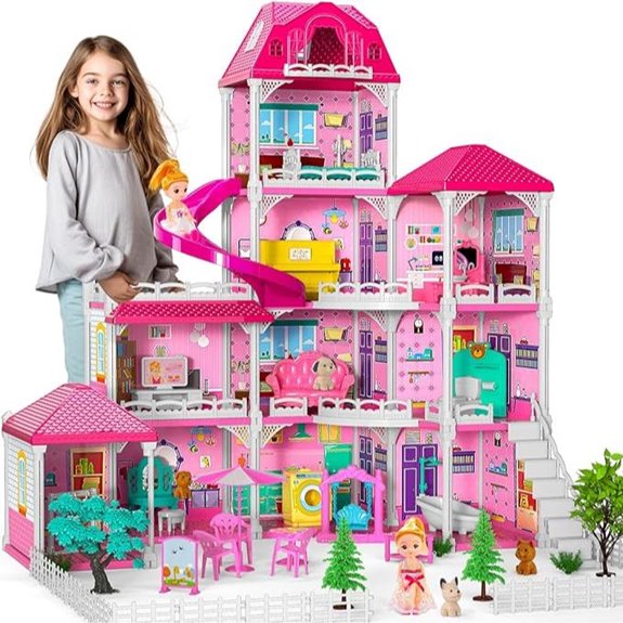 Doloowee Dollhouse with Accessories for Girls 3