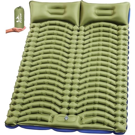Double Sleeping Pad for Camping with Pillow