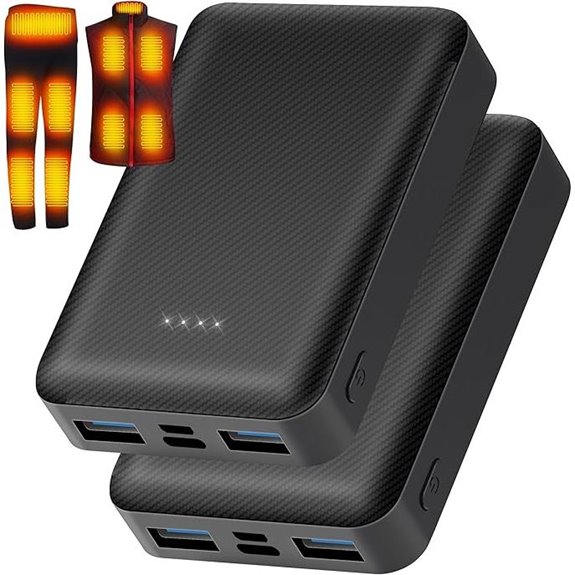 2-Pack 10000mAh Heated Clothing Battery Pack