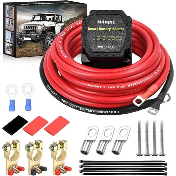 Nilight 12V 140AMP Dual Battery Isolator Kit