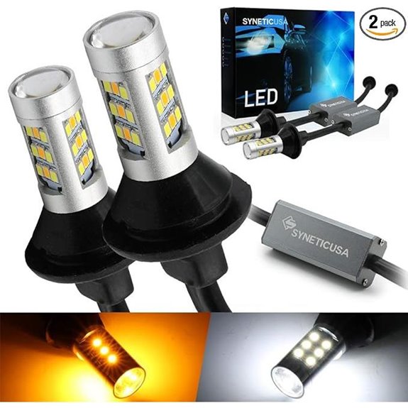 Syneticusa Dual Color 3157 LED Turn Signal Bulbs (2 Pack)