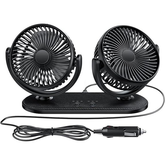 TriPole 12V/24V Dual Head Car Fan