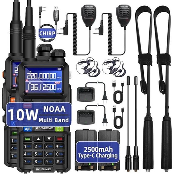 BAOFENG UV-10R MAX Tactical Ham Radios (2 Pack)