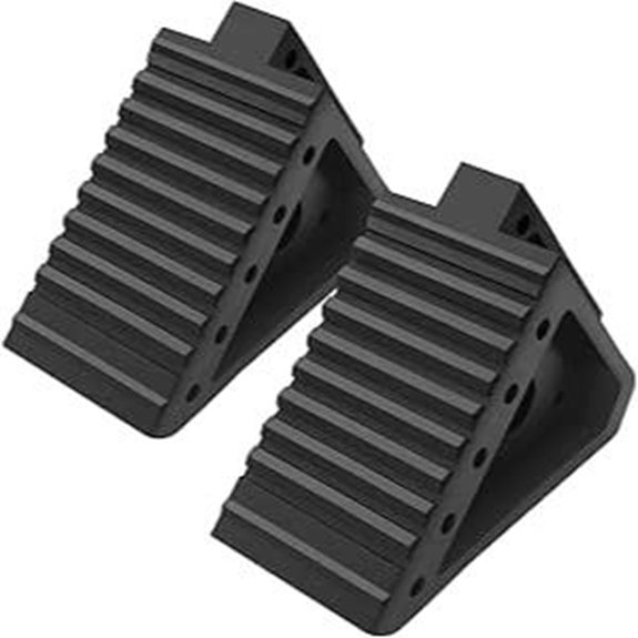 Heavy Duty Rubber Tire Chocks (2 Pack)