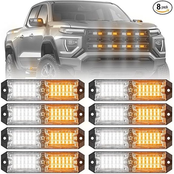 8pcs 12-LED Emergency Warning Light Kit