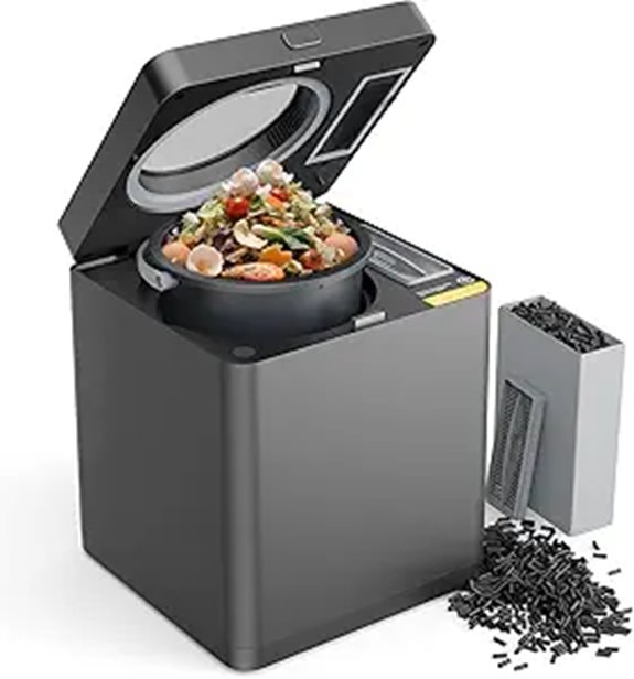 TOPZEE Electric Kitchen Compost Bin 3L Odorless Auto-Clean