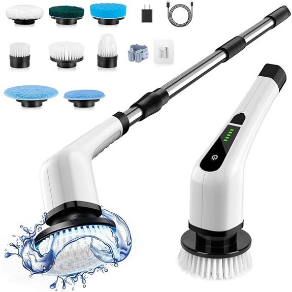 Electric Spin Scrubber with Replaceable Brush Heads