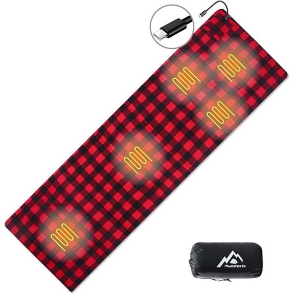 Heated Sleeping Bag Pad with 5 Heating Zones