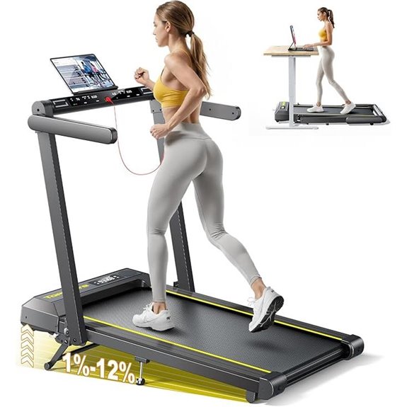folding incline treadmill with bluetooth