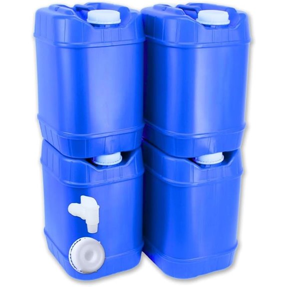 5-Gallon Stackable Water Storage Containers (4 Pack)