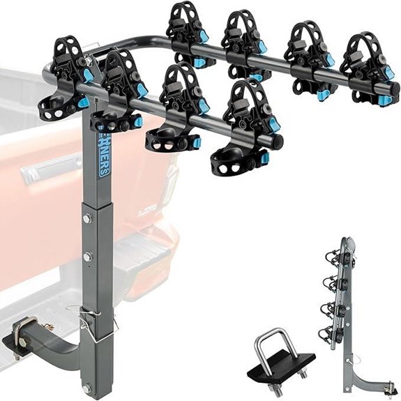 Upgraded 4-Bike Hitch Mount Rack for Cars and SUVs