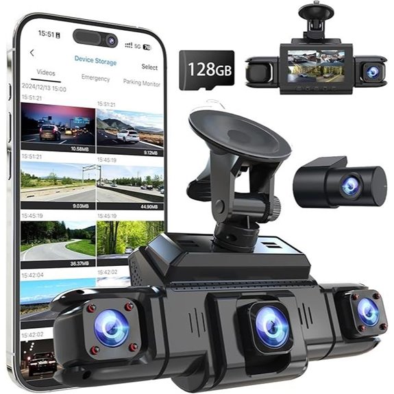 4-Channel 360° Dash Cam with Night Vision & WiFi