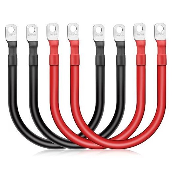 Linkstyle 4PCS 1/0 AWG Battery Cables Set