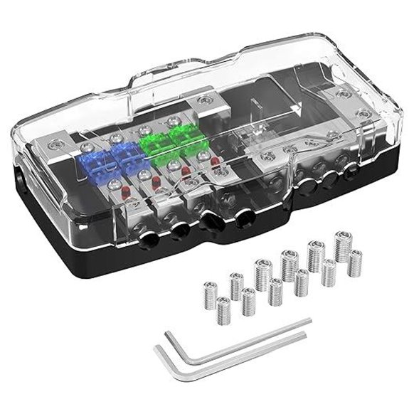 Joinfworld 4-Way Car Audio Fuse Block with Ground