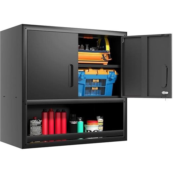 Garage Wall Cabinet with Doors and Shelves