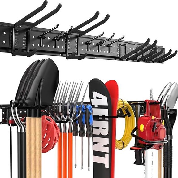 Garage Tool Organizer Wall Mount with Heavy-Duty Hooks