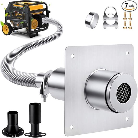 Upgraded Generator Exhaust Silencer Kit with Wall Mount