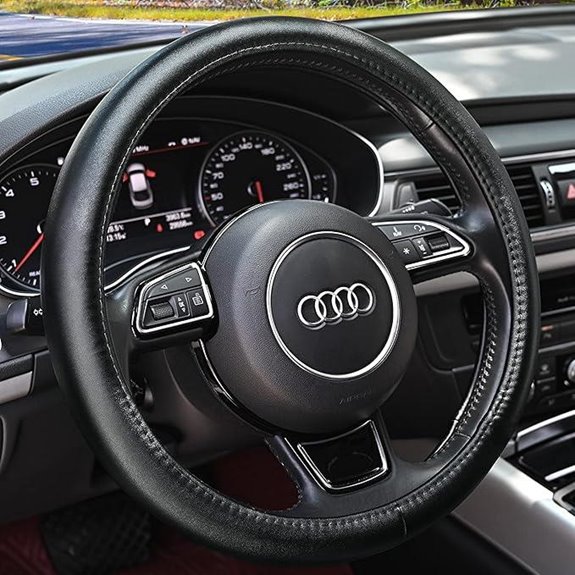 Haokay Genuine Cowhide Leather Steering Wheel Cover