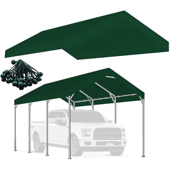 Rutile 12x20 FT Carport Replacement Cover Green