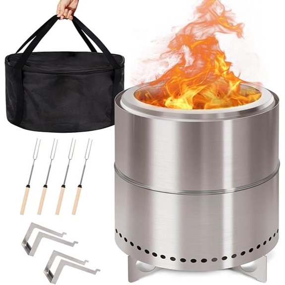 GREENVINES 15-Inch Smokeless Firepit with Stand