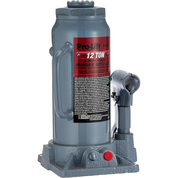 Pro-Lift B-012D Grey Hydraulic Bottle Jack - 12 Ton Capacity