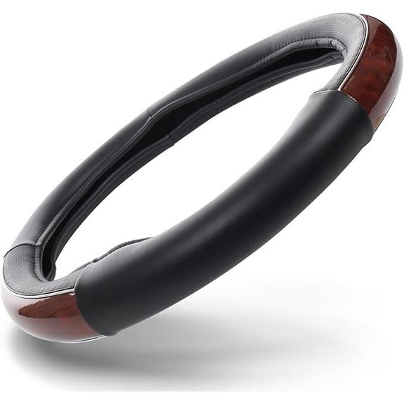 HD Driven Woodgrain Leather Steering Wheel Cover