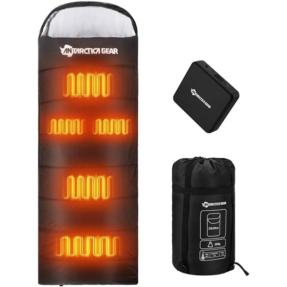 Antarctica Gear Heated Sleeping Bag with Battery