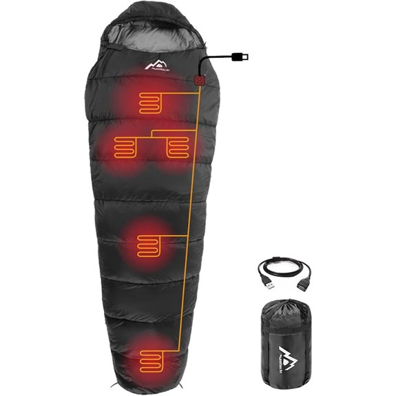 Heated Sleeping Bag Set with USB Power Support