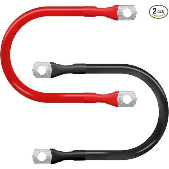 Heavy-Duty 2AWG Battery Cable Set with Large Terminals
