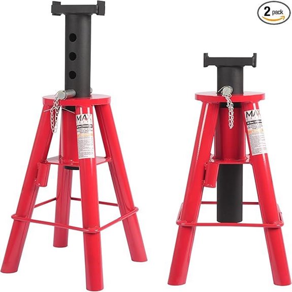 Heavy-Duty 10 Ton Adjustable Jack Stand (Pair)