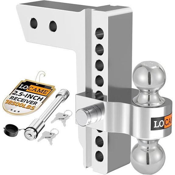 LOCAME Adjustable Trailer Hitch 2.5-Inch Receiver 18,500 LBS