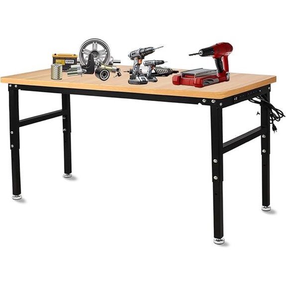 60 Heavy Duty Adjustable Workbench with Power Outlet