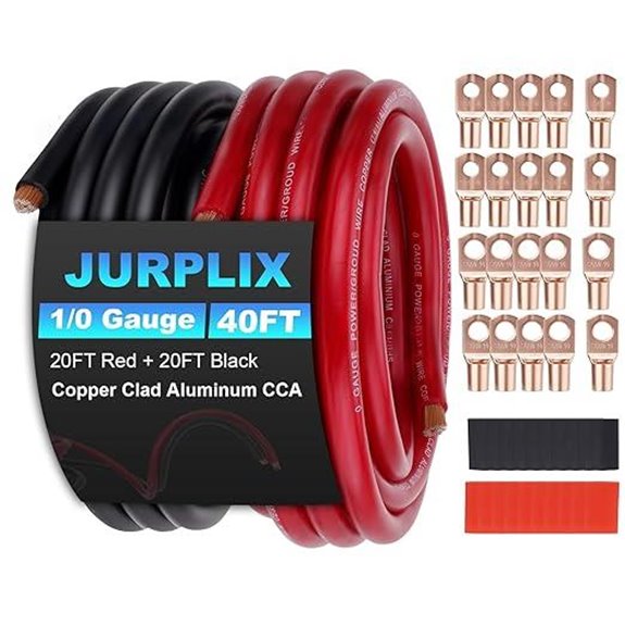 1/0 AWG Copper Clad Aluminum Battery Cable Kit