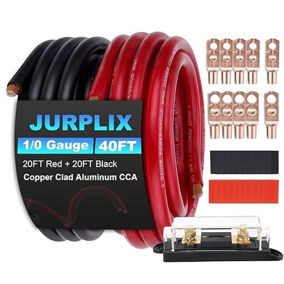 1/0 Gauge Battery Cable Kit with Fuse and Connectors