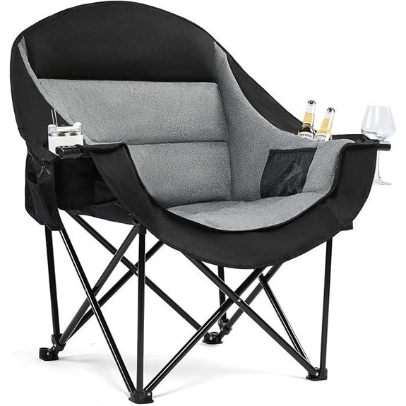 Oversized Heavy Duty Camping Chair with Cooler and Pockets