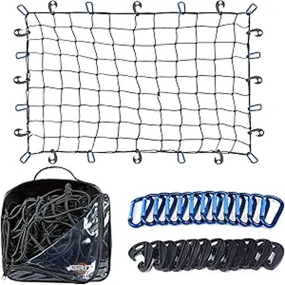 Heavy-Duty Truck Bed Cargo Net with Hooks and Clips