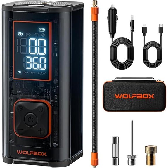 WOLFBOX Heavy Duty Tire Inflator with Digital Display
