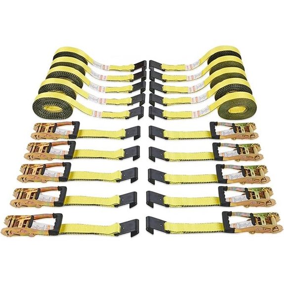 VEVOR 10-Pack Heavy Duty Flat Hook Ratchet Straps